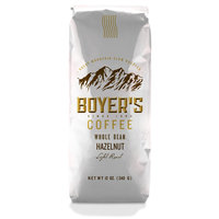 Boyer's Coffee Hazelnut Light Roast Whole Bean Coffee, 12 oz