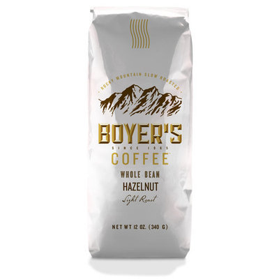 Boyer's Coffee Hazelnut Light Roast Whole Bean Coffee, 12 oz