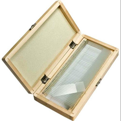 Barska 50 Blank Microscope Slides with Wooden Case