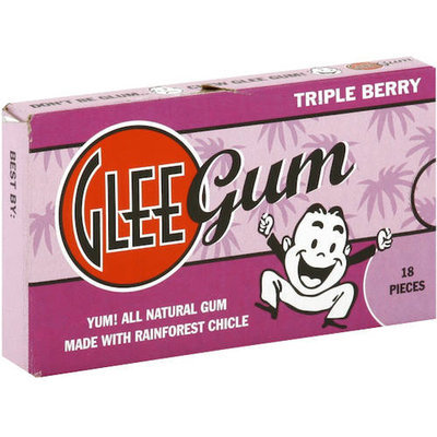 Glee Gum Triple Berry Natural Chewing Gum, 18 count, (Pack of 6)