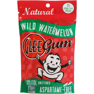Glee Gum Wild Watermelon Sugar-Free Natural Chewing Gum, 75 count, (Pack of 3)