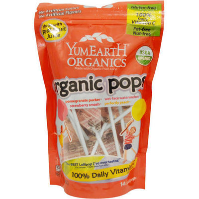 YumEarth Organics Organic Pops Candy, 3.3 oz, (Pack of 3)
