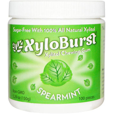 XyloBurst Spearmint Xylitol Chewing Gum, 100 count, 2.59 oz, (Pack of 3)