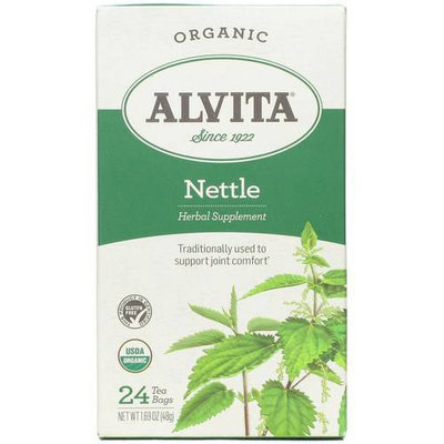 Alvita Organic Nettle Leaf Herbal Supplement Tea Bags, 24 count, 1.69 oz, (Pack of 3)