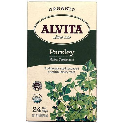 Alvita Organic Parsley Herbal Supplement Tea, 24 count, 1.69 oz, (Pack of 3)