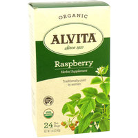Alvita Organic Raspberry Herbal Supplement Tea, 24 count, 1.41 oz, (Pack of 3)