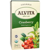 Alvita Organic Cranberry Herbal Supplement Tea, 24 count, 1.69 oz, (Pack of 3)