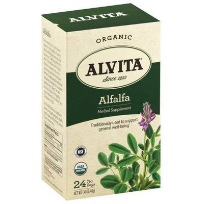 Alvita Organic Alfalfa Herbal Supplement Tea, 24 count, 1.41 oz, (Pack of 3)