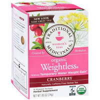 Traditional Medicinals Organic Weightless Cranberry Herbal Supplement Tea, 16 count, .85 oz, (Pack of 3)