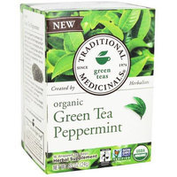 Traditional Medicinals Peppermint Green Tea Bags, 16 count, (Pack of 3)