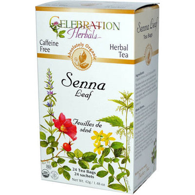 Celebration Herbals Senna Leaf Herbal Tea Bags, 24 count, (Pack of 3)