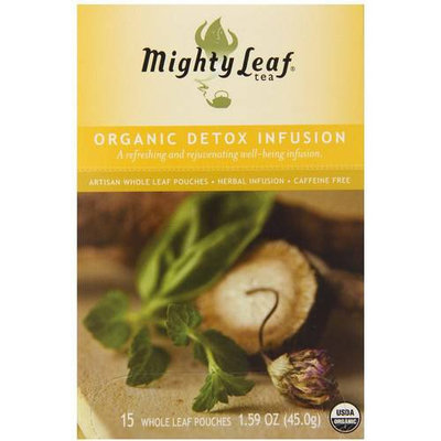 Mighty Leaf Tea Organic Detox Infusion Herbal Artisan Whole Leaf Tea Pouches, 15 count, 1.59 oz, (Pack of 3)