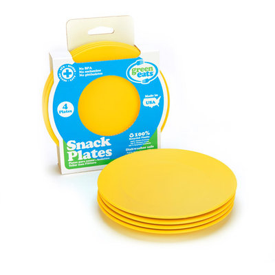 Green 3 Green Eats Snack Plate, 4pk, Yellow