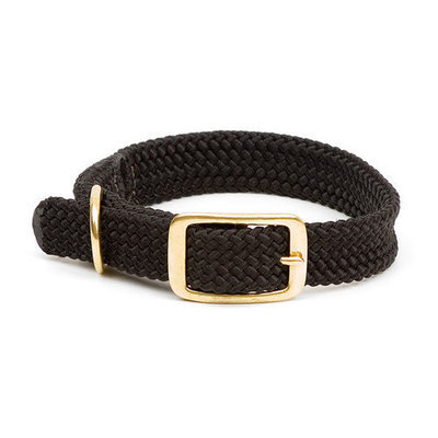 Mendota Double Braid Collar in Orange / Brushed Nickel Hardware