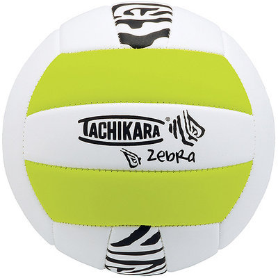 Tachikara ZEBRA Sof-Tec Volleyball - Lime Green-White
