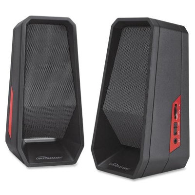 Compucessory Speaker System - 4 W RMS - Black - USB