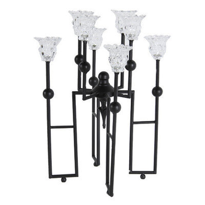A & B Home Group Inc A & B Home Group, Inc Metal and Glass Candelabra