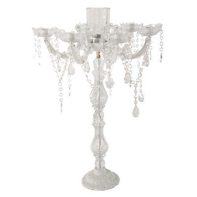 A & B Home Group Inc A & B Home Group, Inc Beaded Plastic and Glass Candelabra