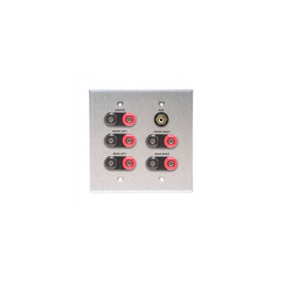 Comprehensive Wallplate with 5 Binding Posts and 1 RCA Connector