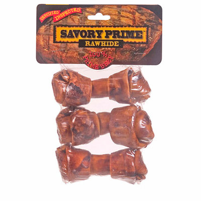 Savory Prime 3 Pack Beef Flavor Rawhide Bones