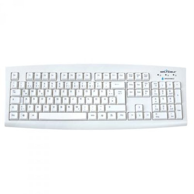 Seal Shield Medical Grade International Keyboard with Quick Connect, Dishwasher Safe and Antimicrobial, QWERTZ ISO, USB, White