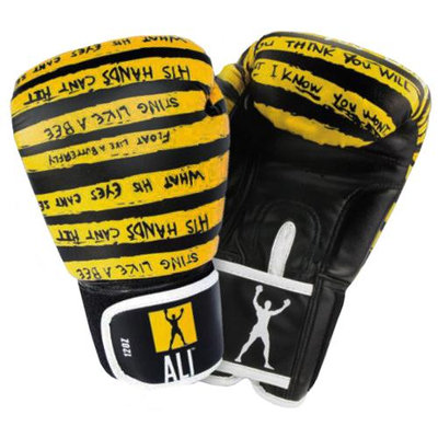 Ali Trash Talk Synthetic Leather Boxing Gloves - 14 oz. - Yellow/Black