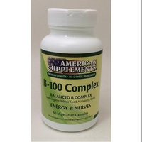 B-100 Complex No Chinese Ingredients American Supplements 60 VCaps
