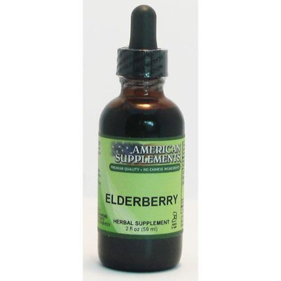 Elderberry No Chinese Ingredients American Supplements 2 oz Liquid