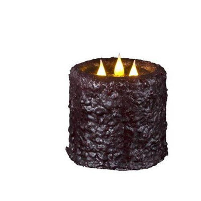 Delighted Home MC-W3BU Hand-Waxed Battery-Operated Burgundy MC 3 Wick Candle