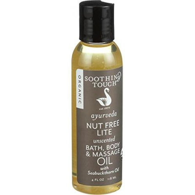 Soothing Touch Bath Body and Massage Oil - Organic - Ayurveda - Nut Free Lite - Unscented - 4 oz