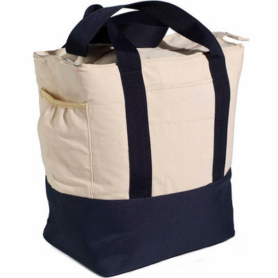 Ntucket Bike Basket Co. Nantucket Bike Basket Portland Collection Rear Pannier Bag - Ivory/Navy