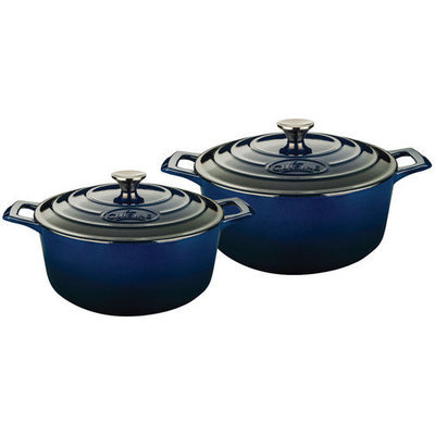 La Cuisine Pro 2 Piece Round Casserole Set Color: White