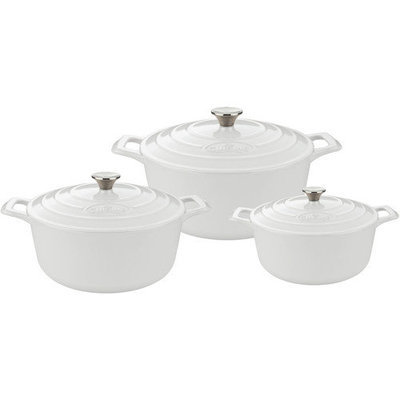 La Cuisine Pro 6-Piece Cast Iron Round Casserole Set Color: Green