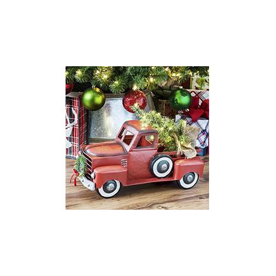 Member's Mark Red Holiday Vintage Metal Truck with Lighted Accents