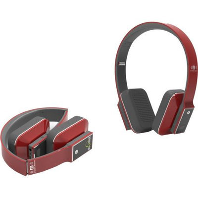 iDeaUSA AtomicX HP001BT-R Bluetooth Headphone w/ Mic (Red)