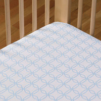 Living Textiles Baby Living Textiles Cotton Poplin Fitted Sheet - Blue Links