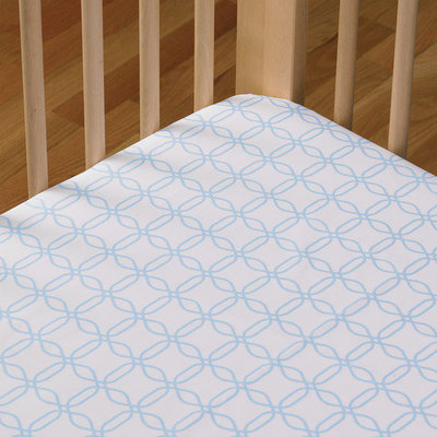 Living Textiles Baby Living Textiles Cotton Poplin Fitted Sheet - Blue Links