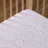 Living Textiles Baby Living Textiles Cotton Poplin Fitted Sheet - Pink Confetti