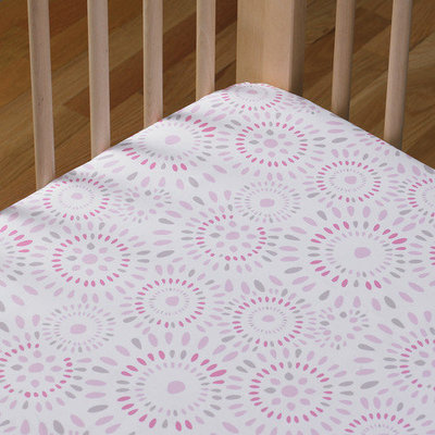 Living Textiles Baby Living Textiles Cotton Poplin Fitted Sheet - Pink Confetti