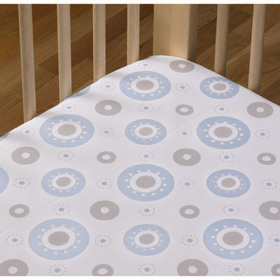 Living Textiles Baby Living Textiles Cotton Poplin Fitted Sheet - Blue Orbit