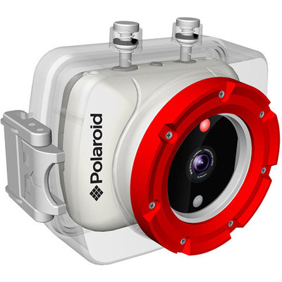Polaroid - Xs9 Hd Waterproof Flash Memory Camcorder - White/orange
