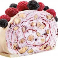 Quaranta Foodie Imports White Chocolate Soft Nougat Roll Slice With Berries