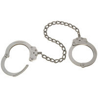 Peerless Handcuffs Peerless Handcuff Company Leg Iron Handcuff, Nickel Finish