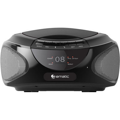 Ematic Ebb9224bl CD Boombox With Bluetooth Audio & Speakerphone Black