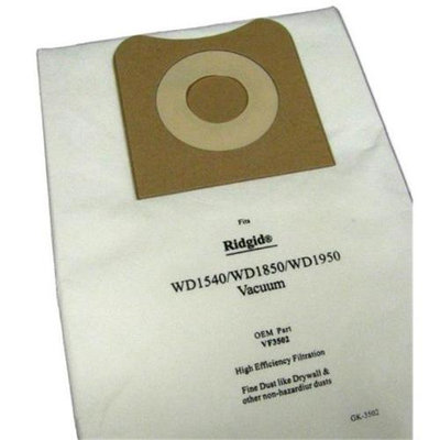 Green Klean Replacement Vacuum Cleaner Bags for Ridgid WD1450/1850/1950; Pro Team ProGuard 15/20 wet/dry vacuum