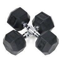 Pair of Rubber Coated Hex Dumbbells Size: 8 lbs