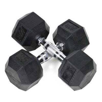 Pair of Rubber Coated Hex Dumbbells Size: 8 lbs
