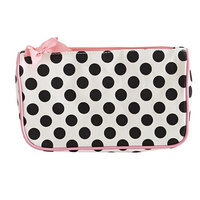 Jessie Steele 904-JS-68C Cream And Black Polka Dot Generous Cosmetic Bag Pack Of 2