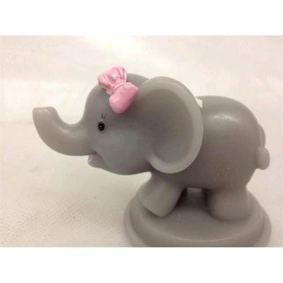 De Yi Enterprise De Yi 11007-PK Safari Elephant Candle Favors in Pink