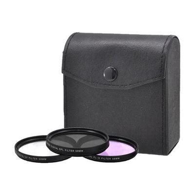 Xit Group XT58FLK 58mm Pro Series HD (UV, CPL, FL-D) Digital Filter Set w/ Case